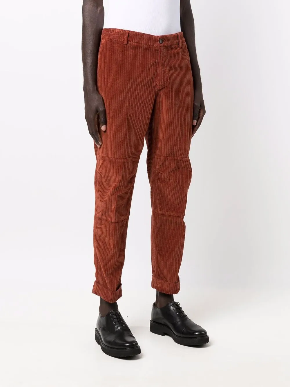 $495 ELEVENTY - Cotton Rust/Ochre Patch Pocket Corduroy Pants- 34W