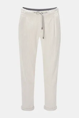 $695 ELEVENTY - JOGGER *SUEDE Draw String* White Cotton Corduroy Pants- 36W