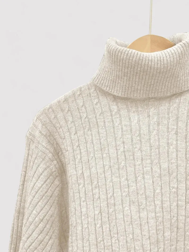 Ancien | Cable-Knit Men's Turtleneck Jumper for Autumn