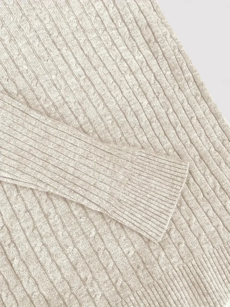 Ancien | Cable-Knit Men's Turtleneck Jumper for Autumn