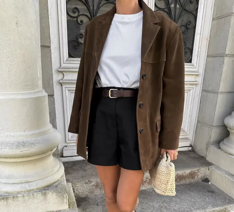 Aubrey Brow Suede Trench Coat