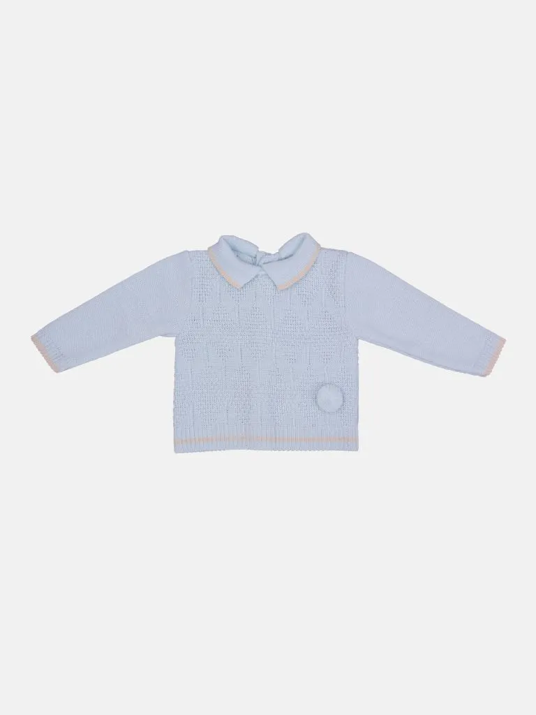 Baby Boy New Santiago Collection Knitted 3 piece set - Baby Blue