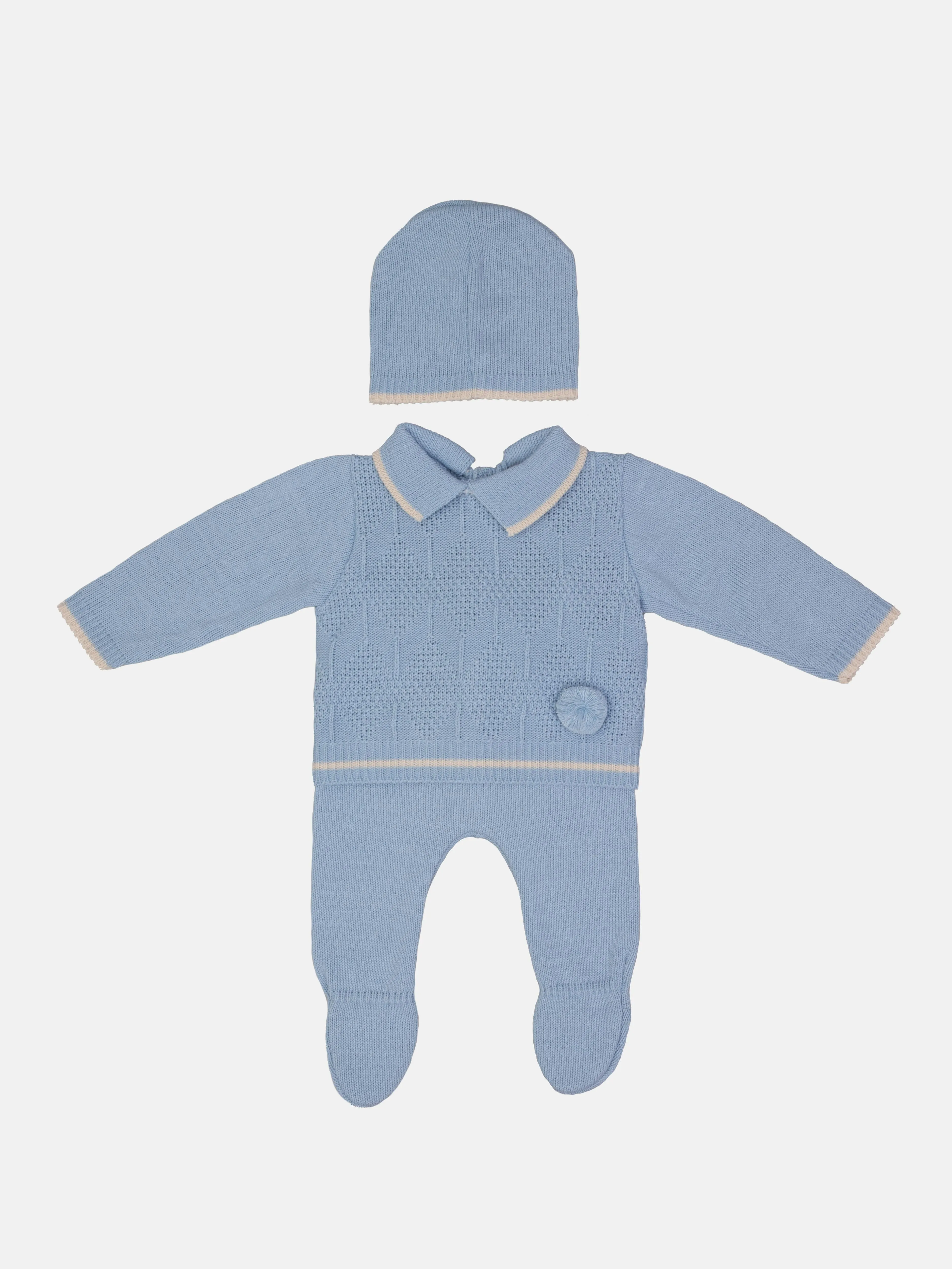 Baby Boy New Santiago Collection Knitted 3 piece set - Blue