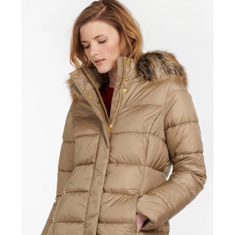 Barbour Crinan Ladies Quilted Coat - Light Trench/Hawthorn Tartan