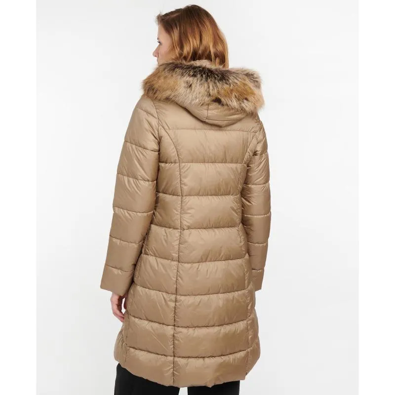 Barbour Crinan Ladies Quilted Coat - Light Trench/Hawthorn Tartan