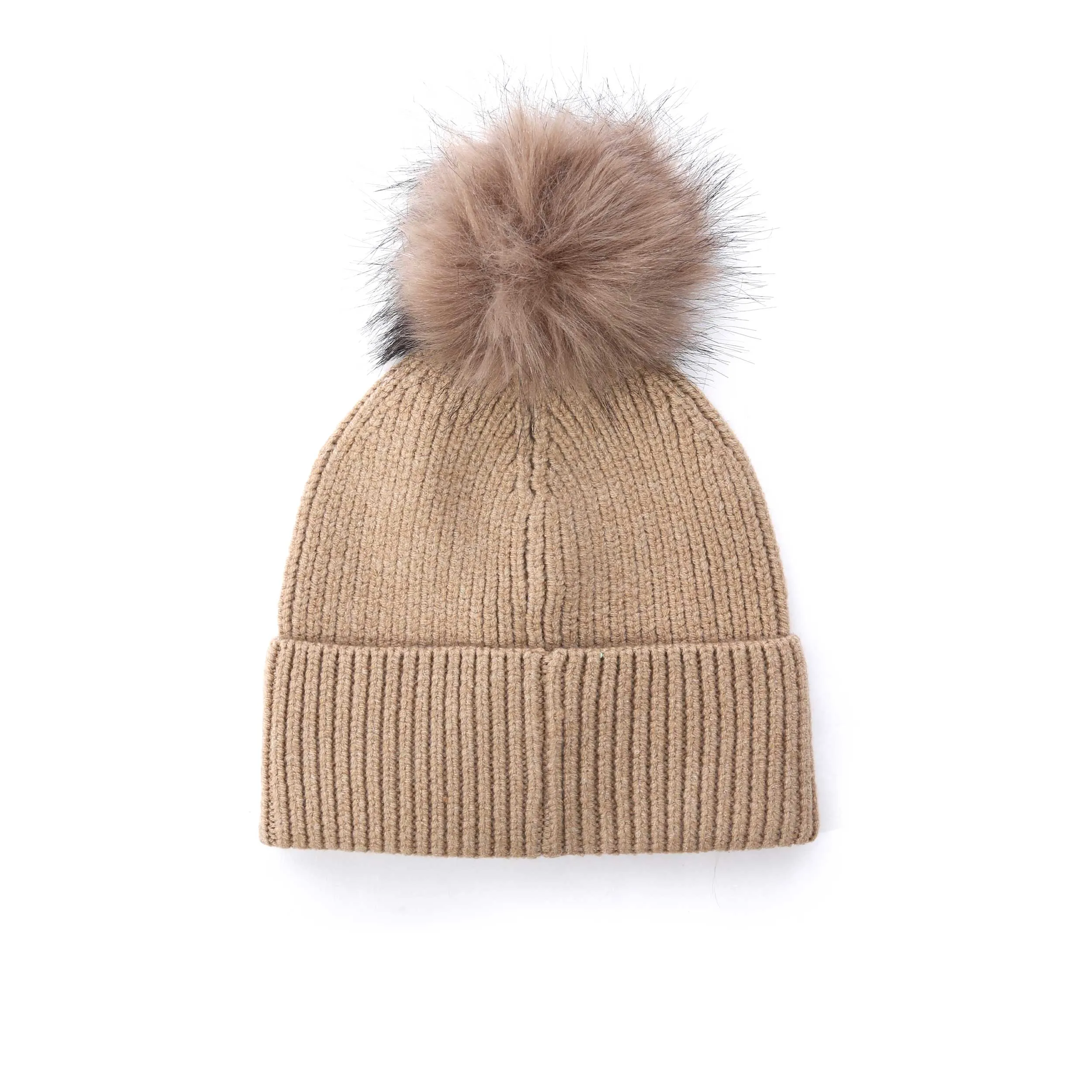 Barbour Mallory Pom Ladies Beanie Hat in Light Trench