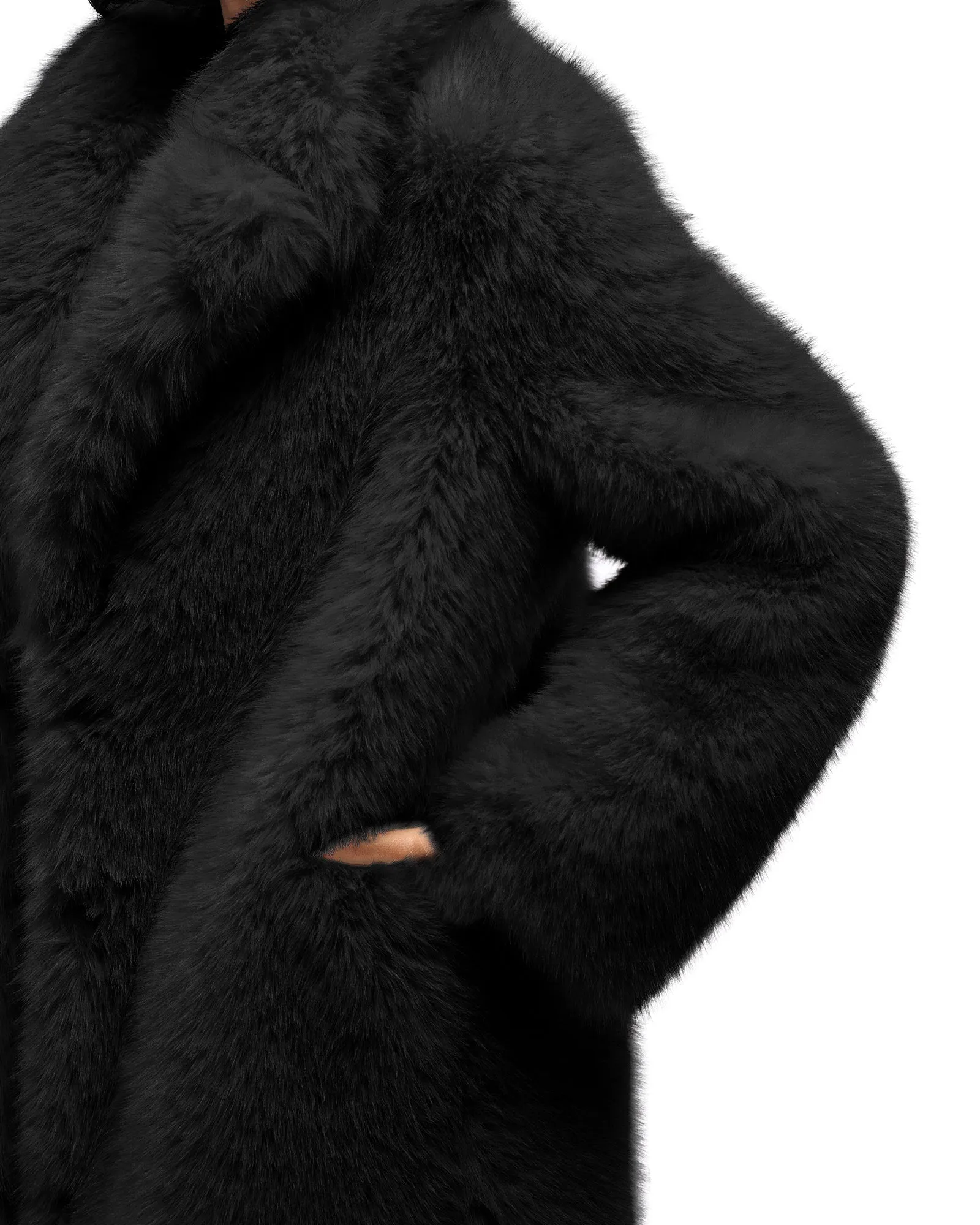 BCARDI-BLACK FAUX FUR JACKET