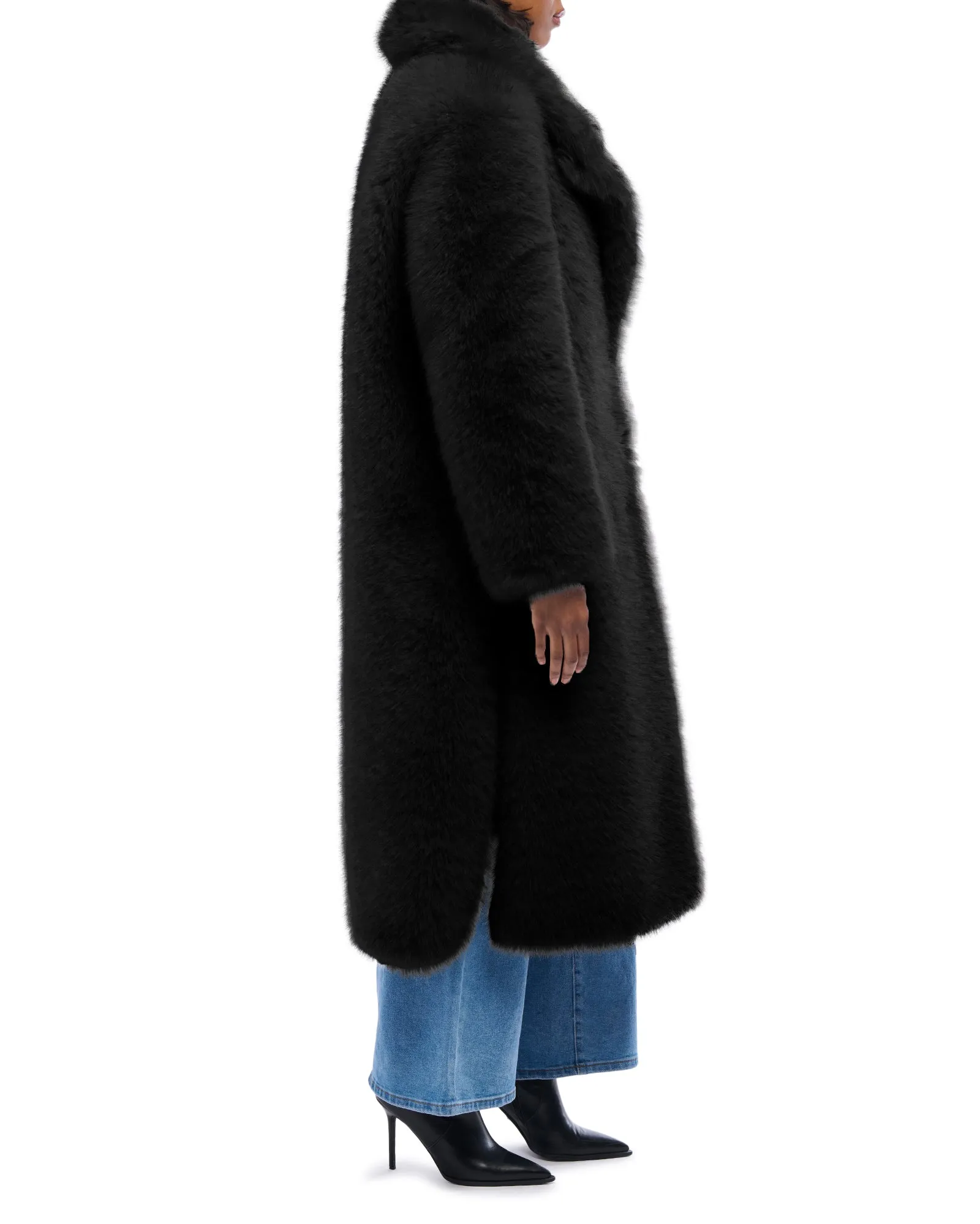 BCARDI-BLACK FAUX FUR JACKET