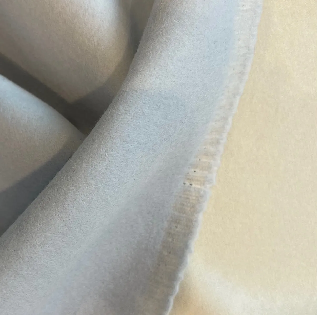 Biella Sky Blue & Winter White Reversible Double-Faced Cashmere Coating (Made in Italy)