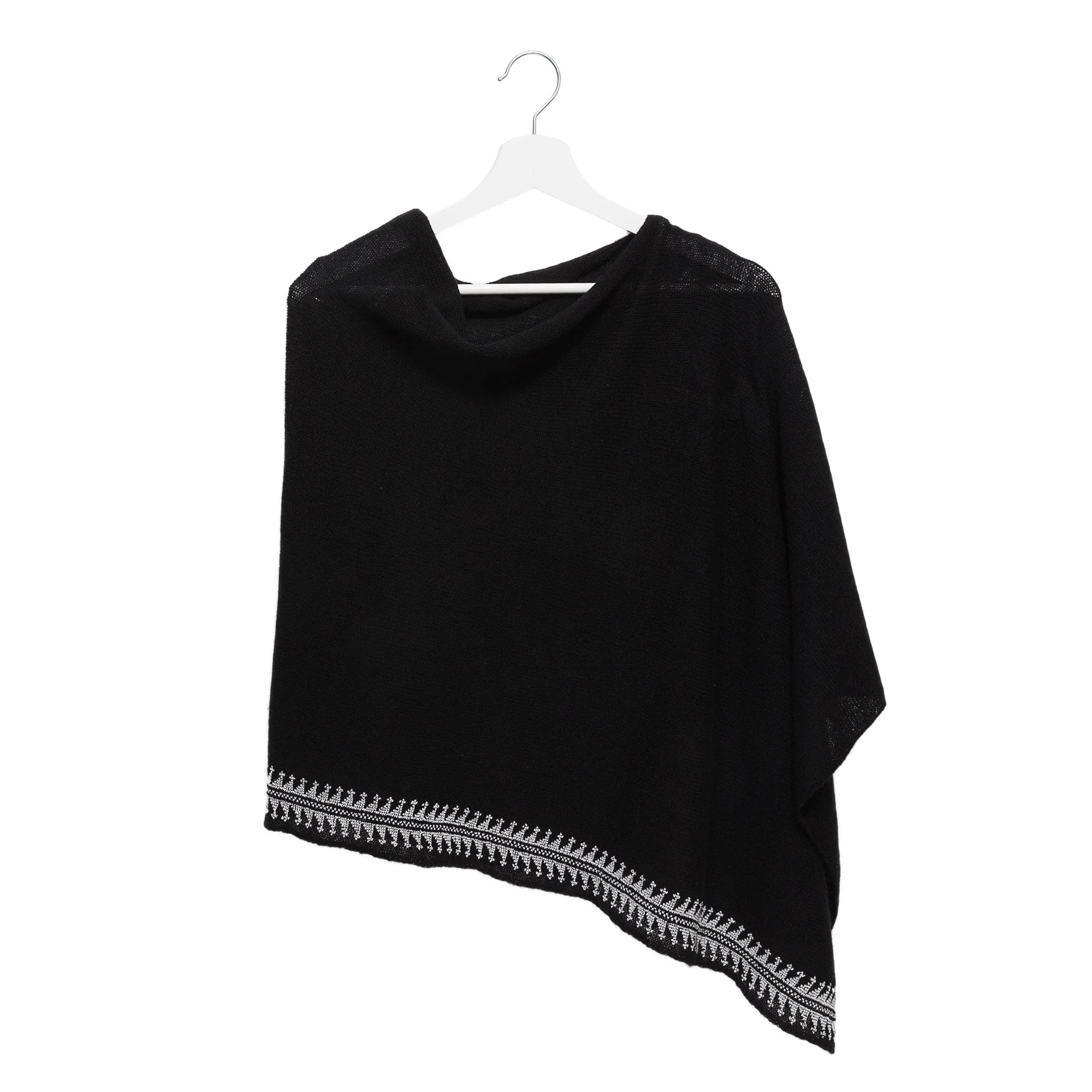 BLACK CASHMERE PONCHO