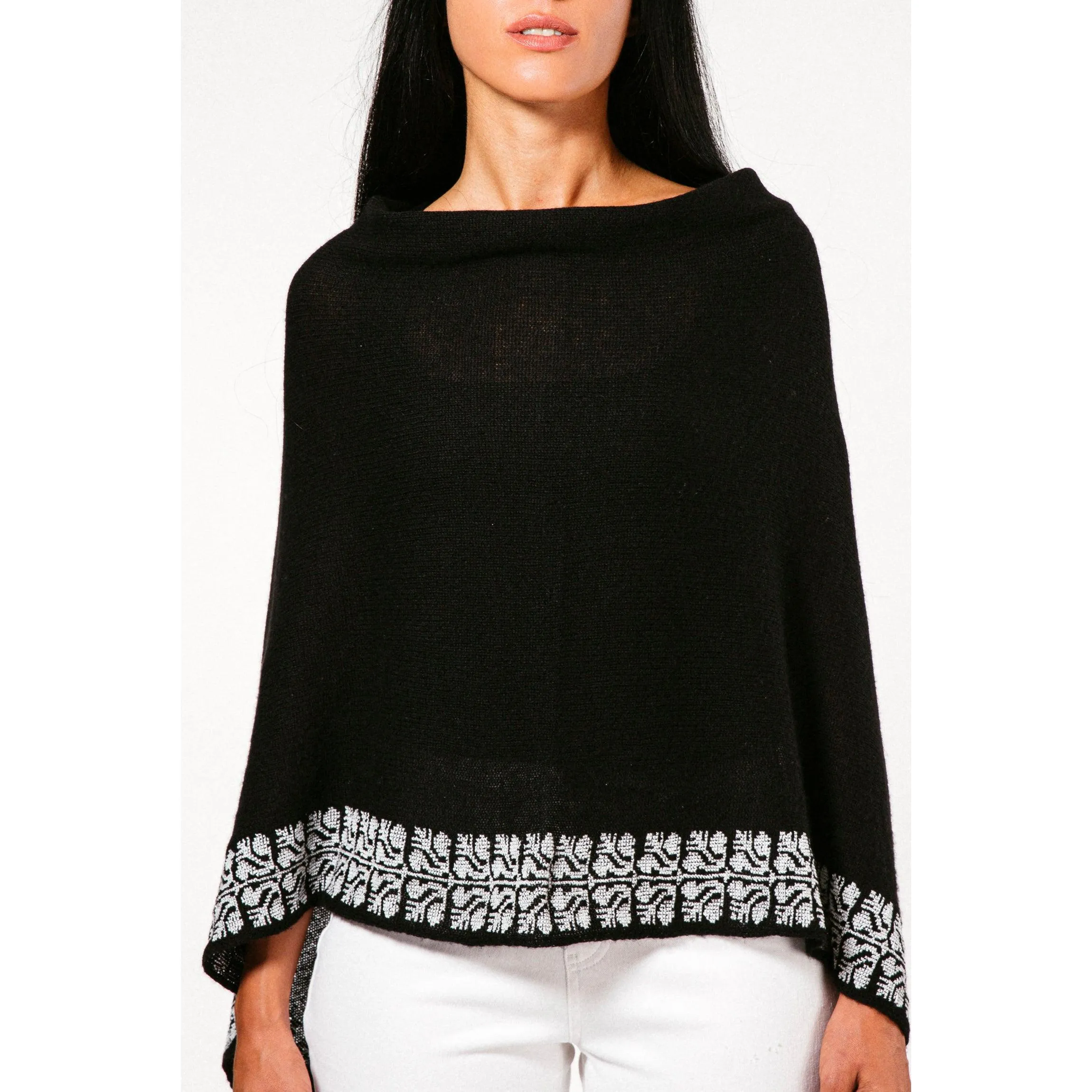 BLACK CASHMERE PONCHO