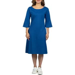 Blue Bell Sleeve A-Line Dress