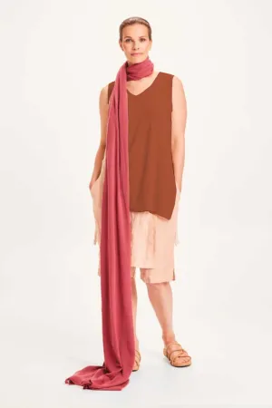 Blusbar Vest With V-Neck Long Terracotta