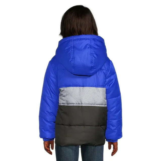 Boys Hooded Long Sleeve Color block Winter Puffer Padded Jacket