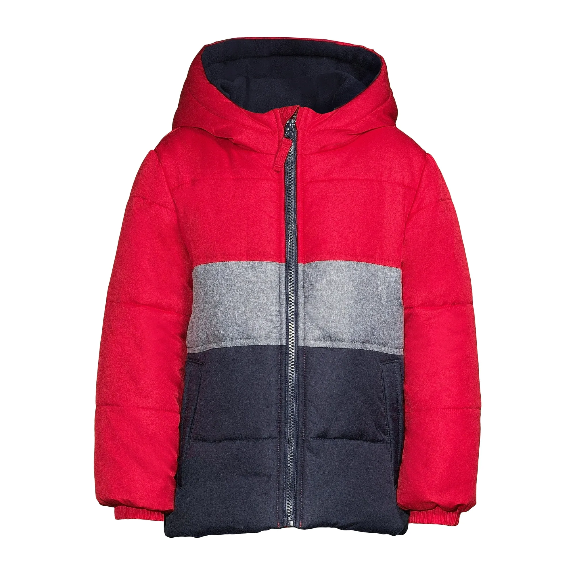 Boys Hooded Long Sleeve Color block Winter Puffer Padded Jacket