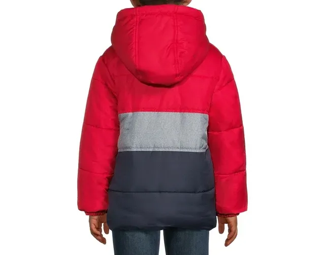 Boys Hooded Long Sleeve Color block Winter Puffer Padded Jacket