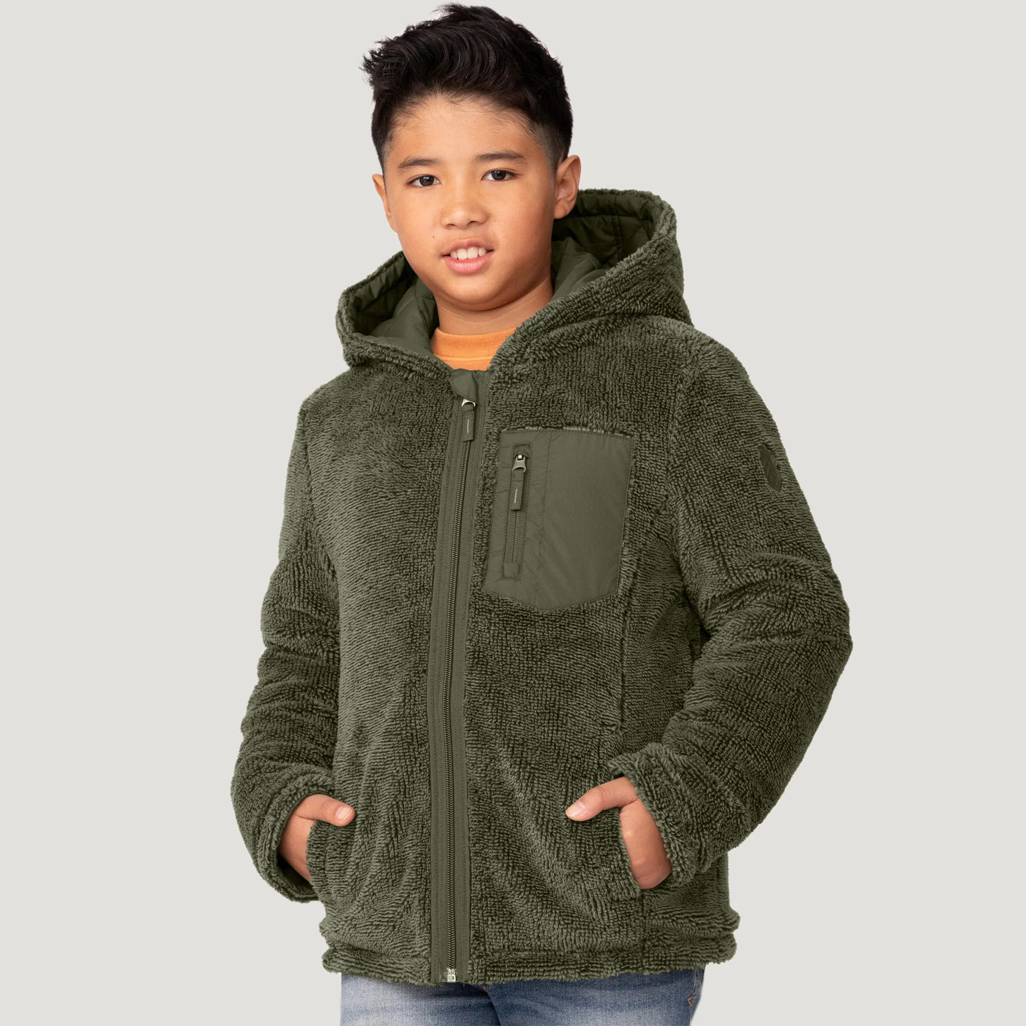 Boys' Quilted Reversible Hooded Jacket