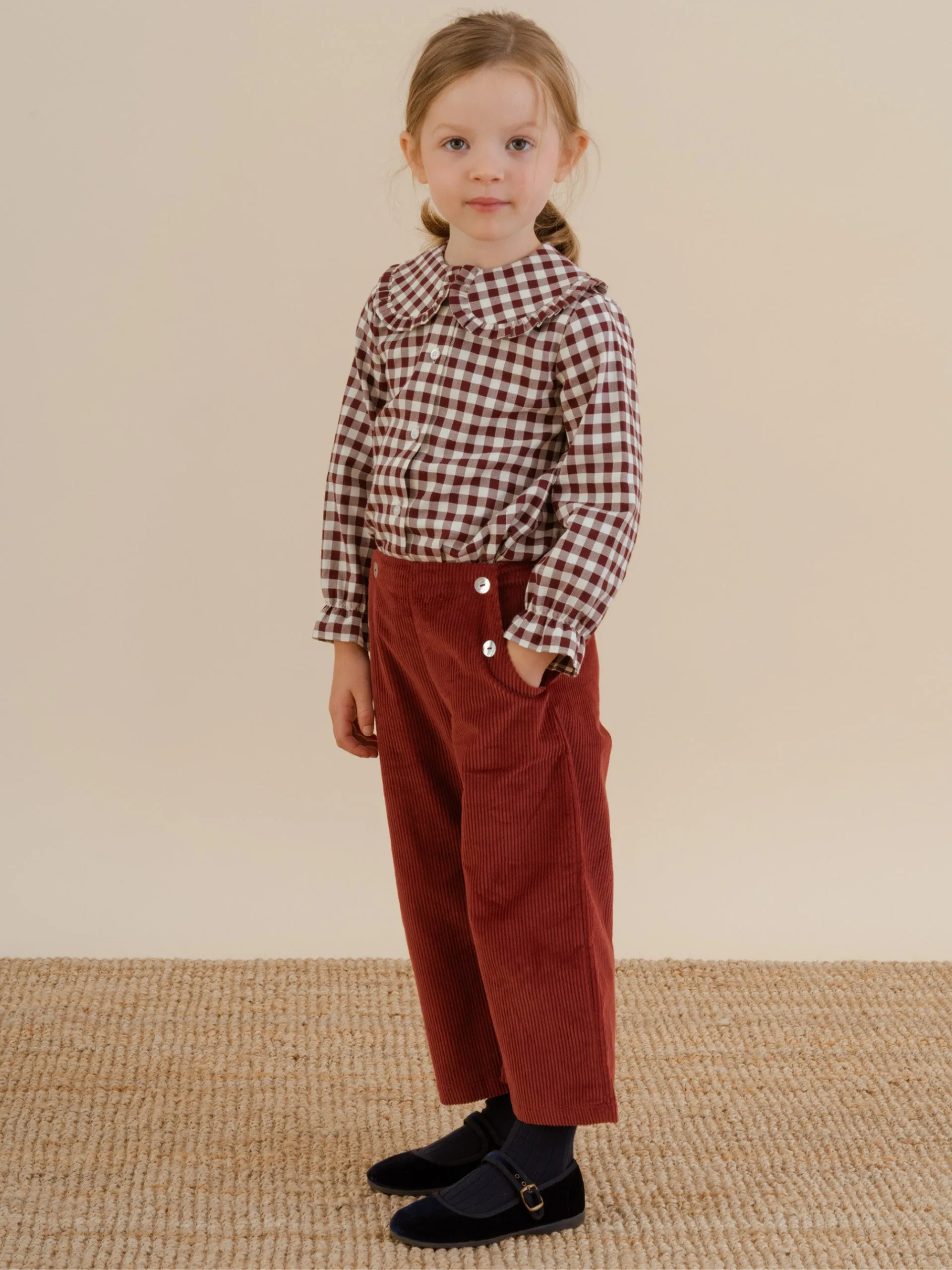 Burgundy Fleur trousers