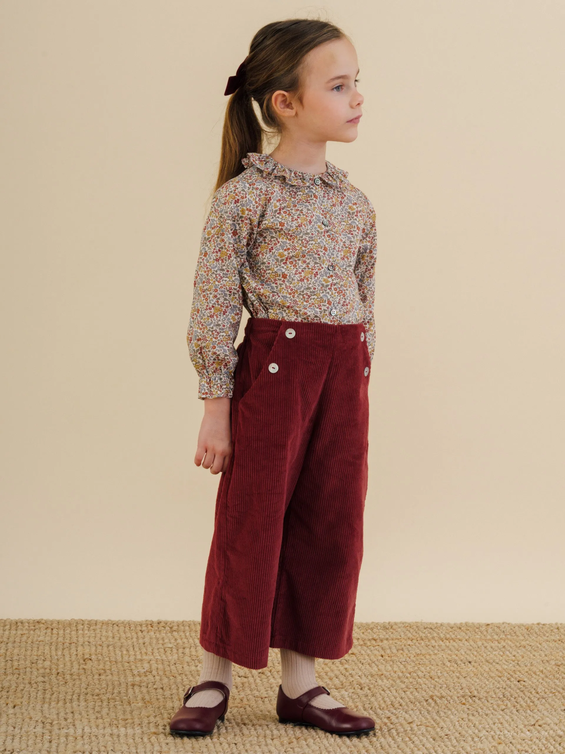 Burgundy Fleur trousers