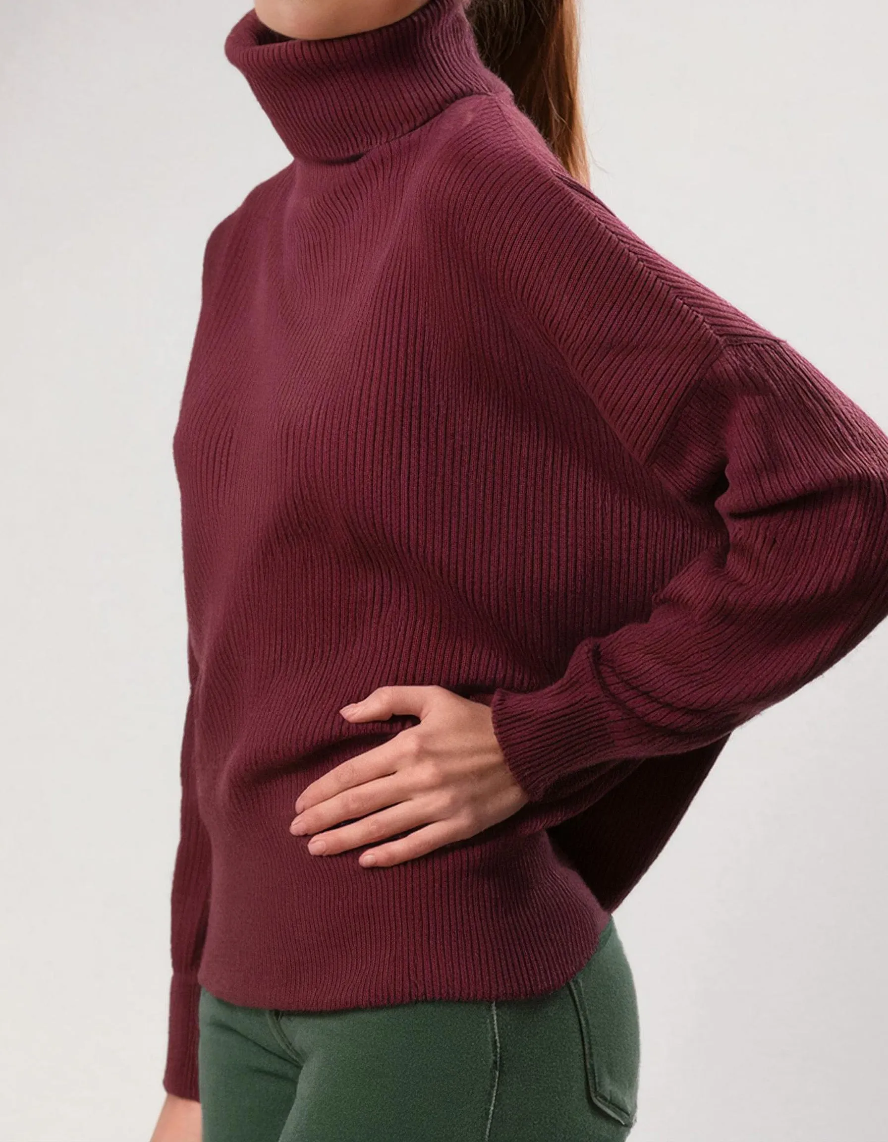 Burgundy Warm Knit Turtleneck