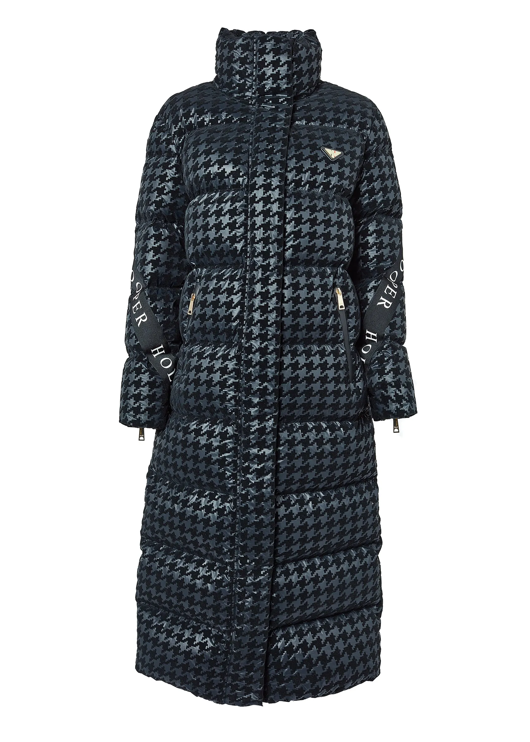 Camden Longline Coat (Mono Houndstooth)