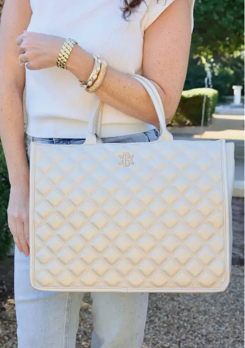 Caroline Hill Niall Tote Pearl Quilted DQ