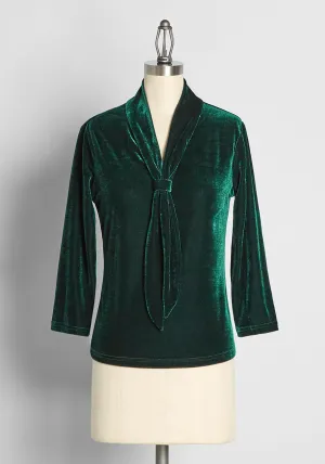 Christmas Charisma Long Sleeve Velvet Top