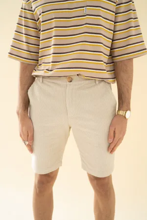 CREAM CORD SHORTS