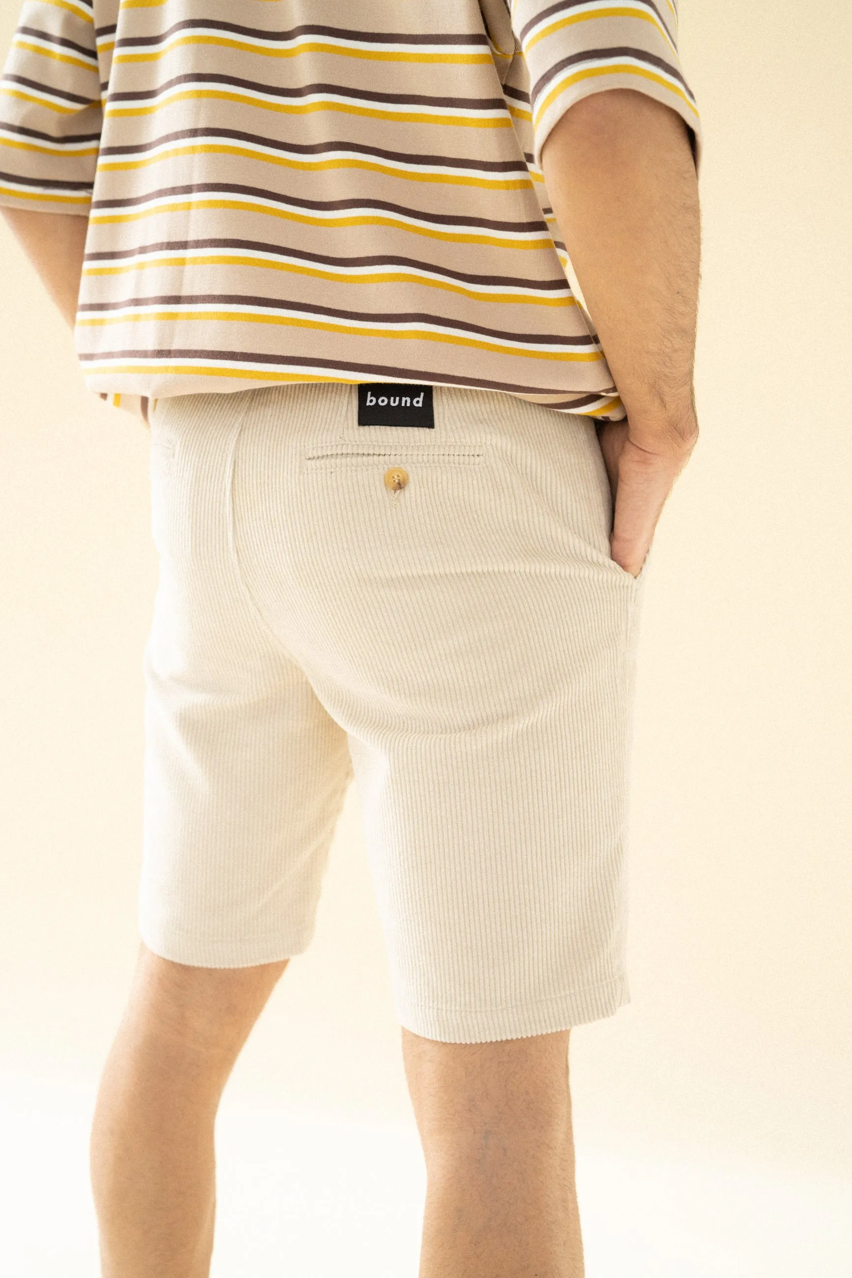 CREAM CORD SHORTS