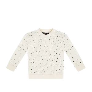 Crew Neck Sweater Cream Black Dots