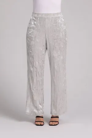 Crinkle Velvet Straight Leg Pant | Cashew