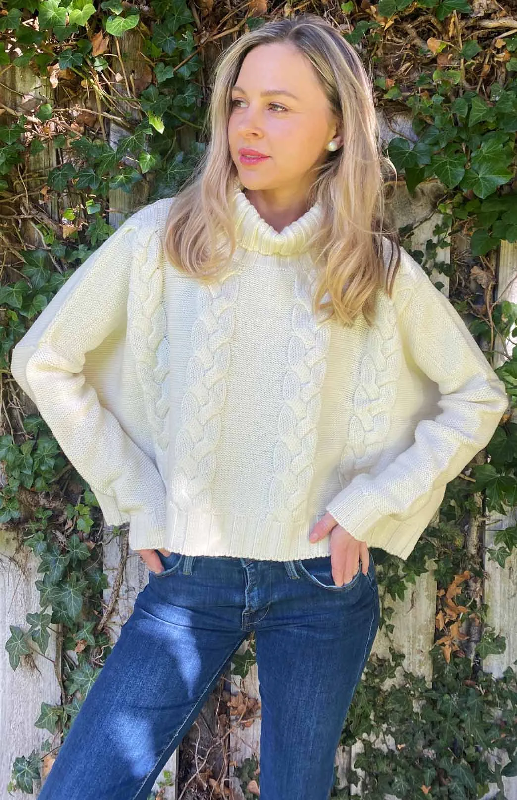 Cropped Wide Cable Jumper