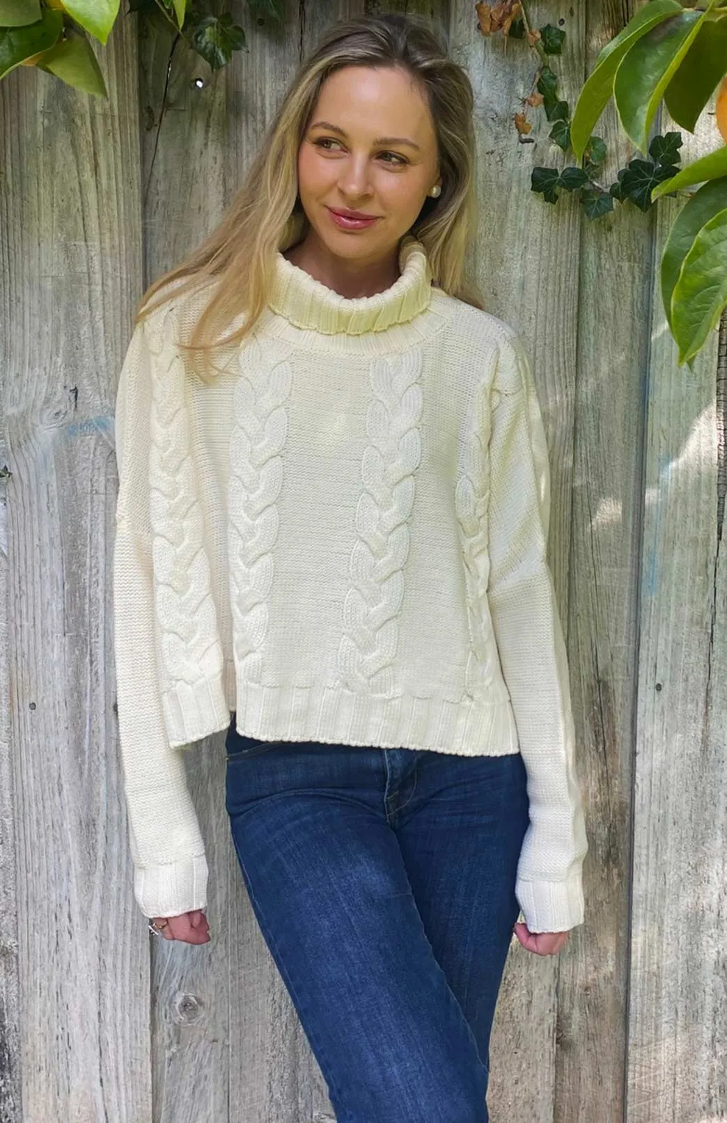 Cropped Wide Cable Jumper