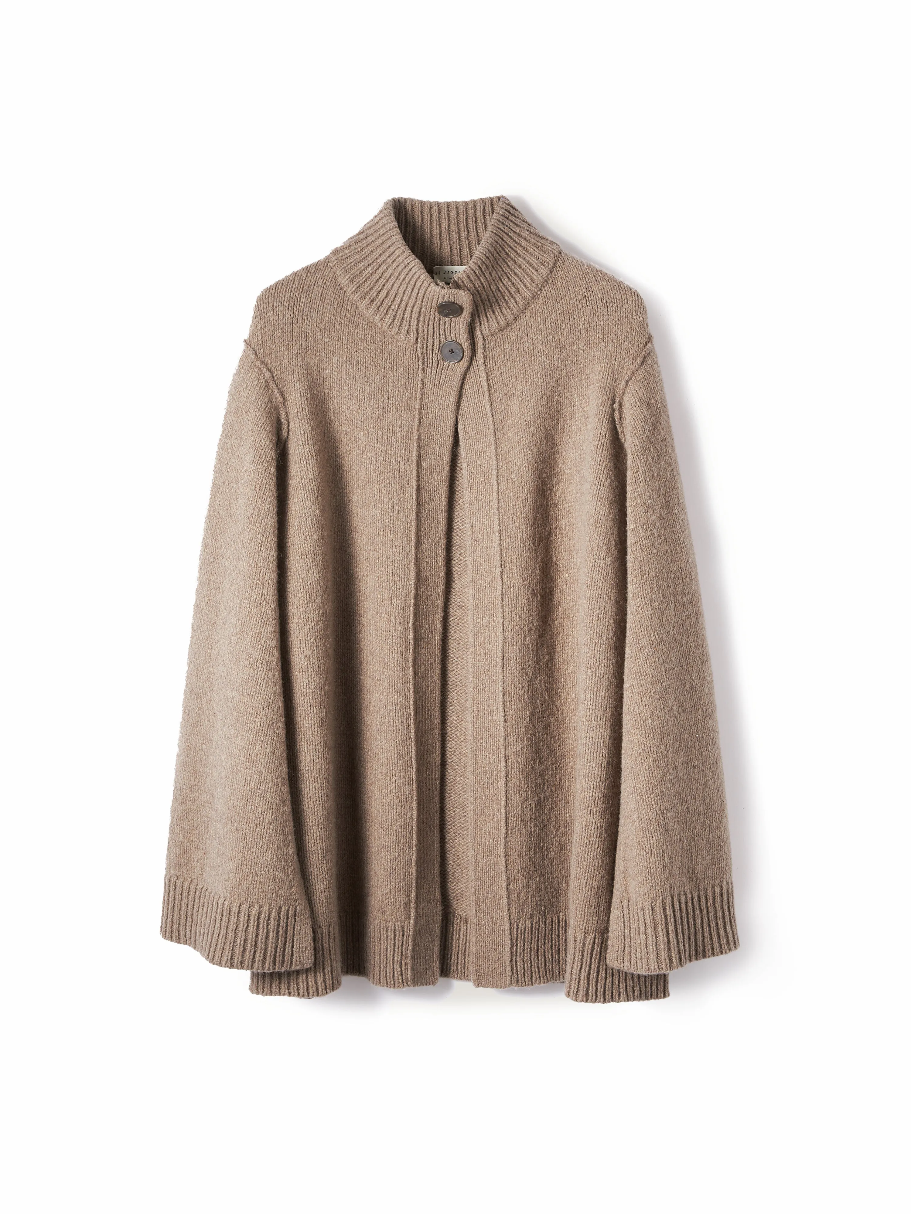 Deconstructed Knitted Cape | Taupe