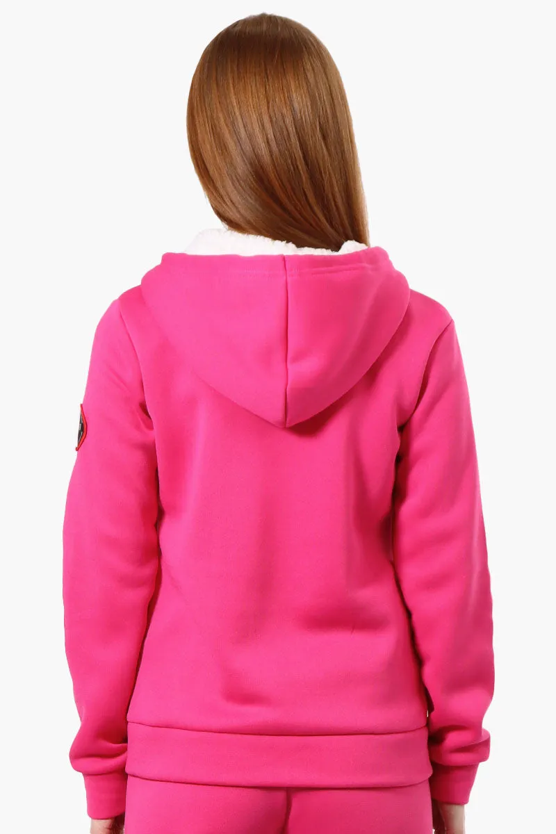 Fahrenheit Fleece Lined Brooklyn Print Hoodie - Pink