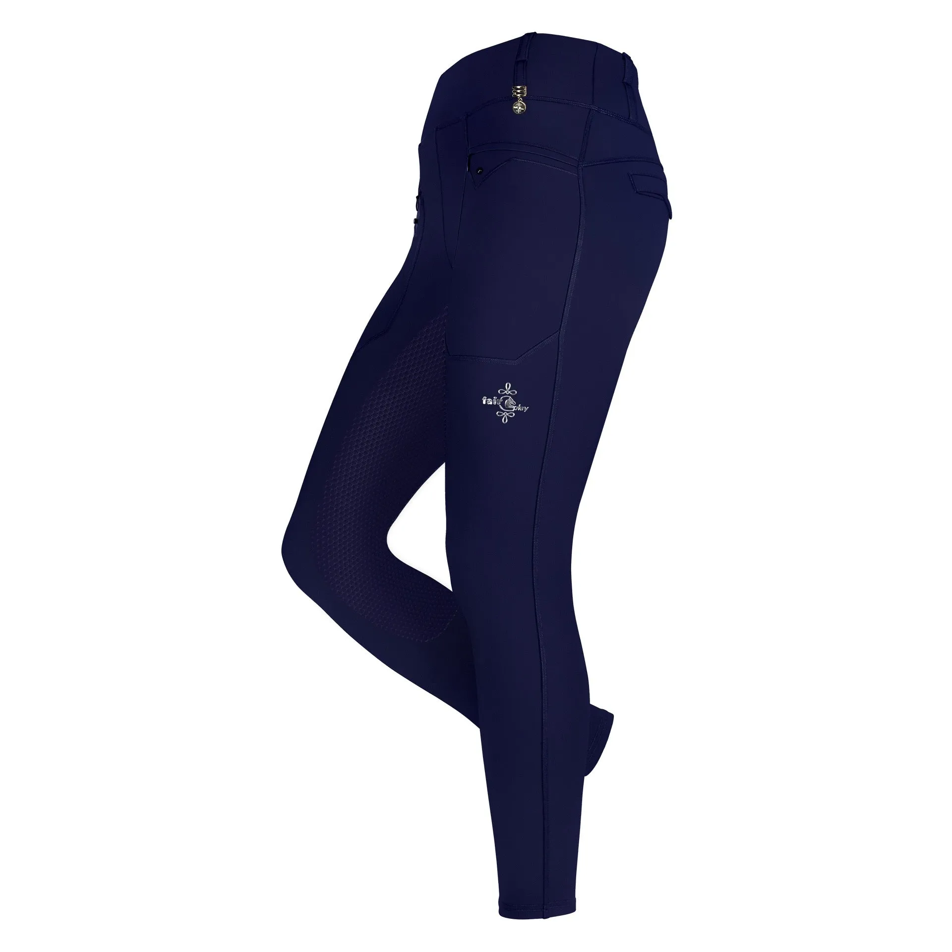 Fair Play HEXA High Rise Full Grip Winter Riding Leggings, Navy