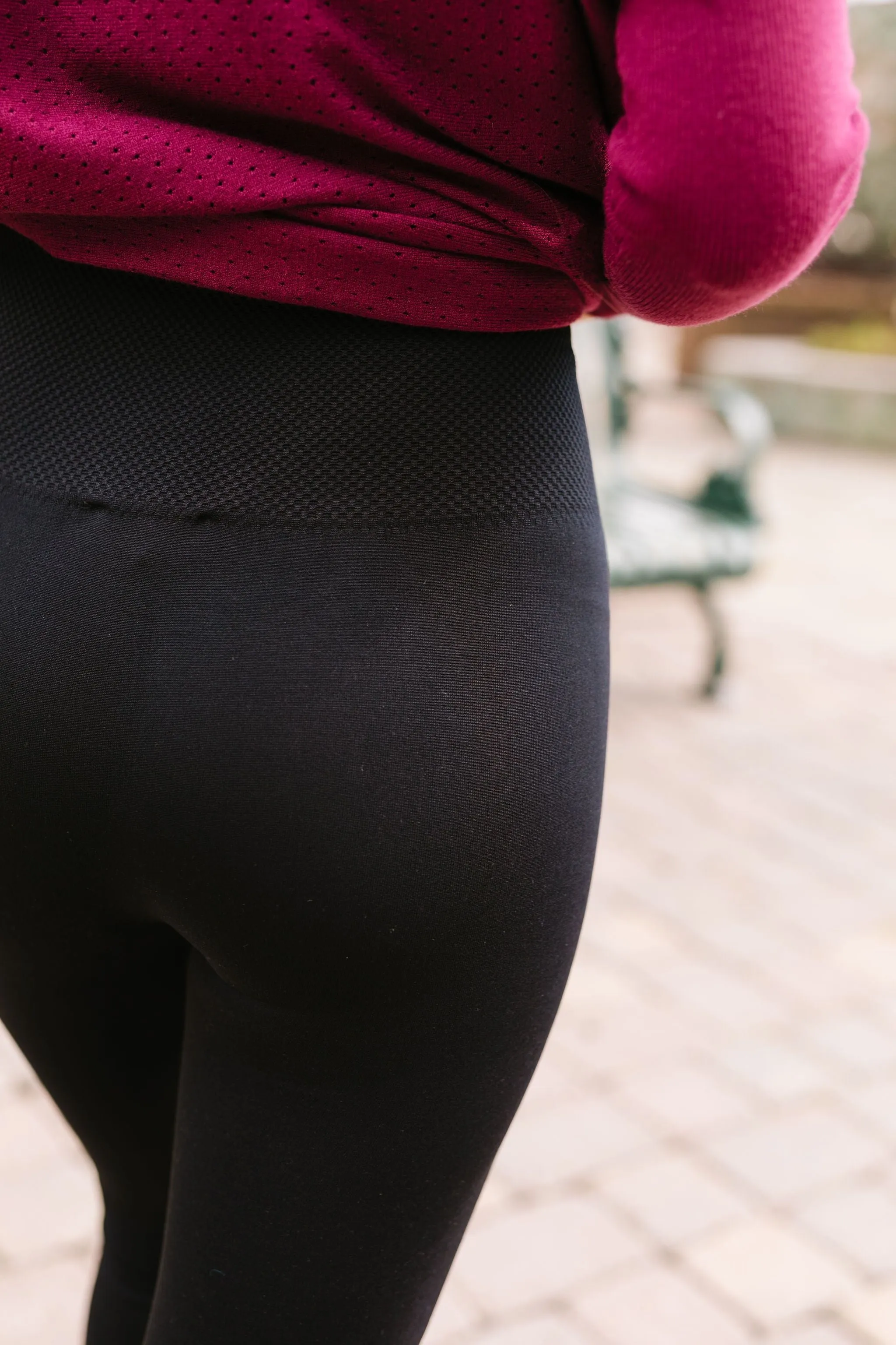 Fleece Lined Leggings In Black