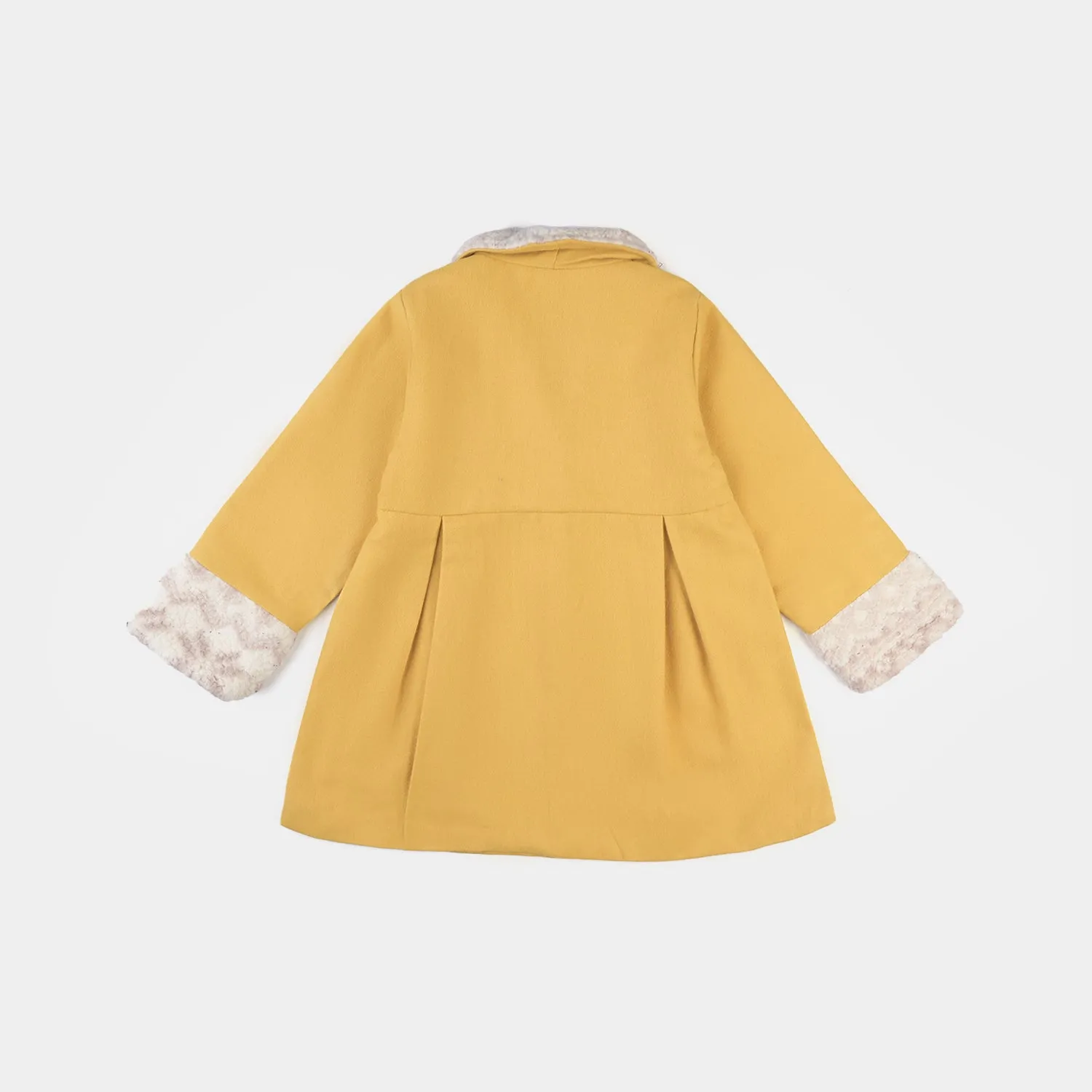 Girls Woven Trench Coat-Yellow