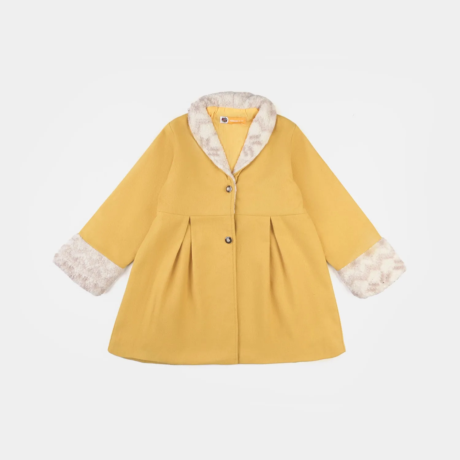 Girls Woven Trench Coat-Yellow