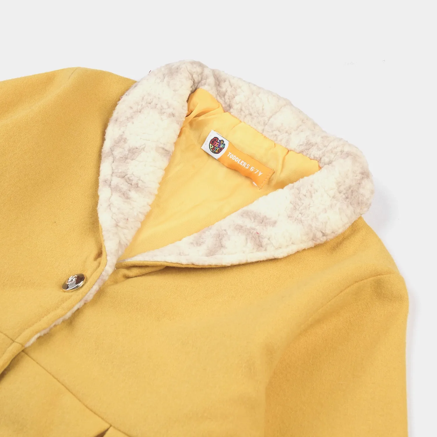 Girls Woven Trench Coat-Yellow