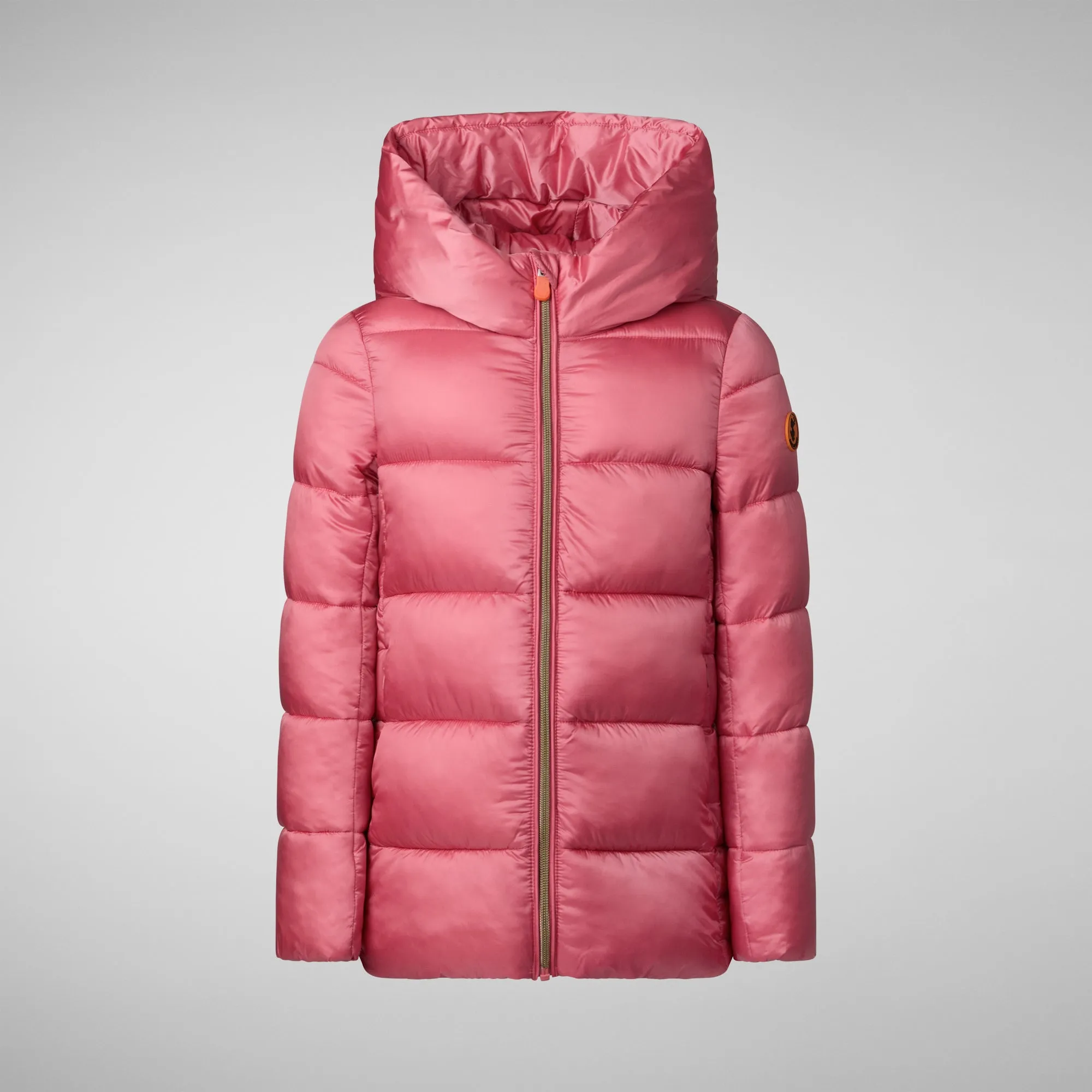 Girls's Hooded Animal free Puffer Coat Gracie in Bloom pink