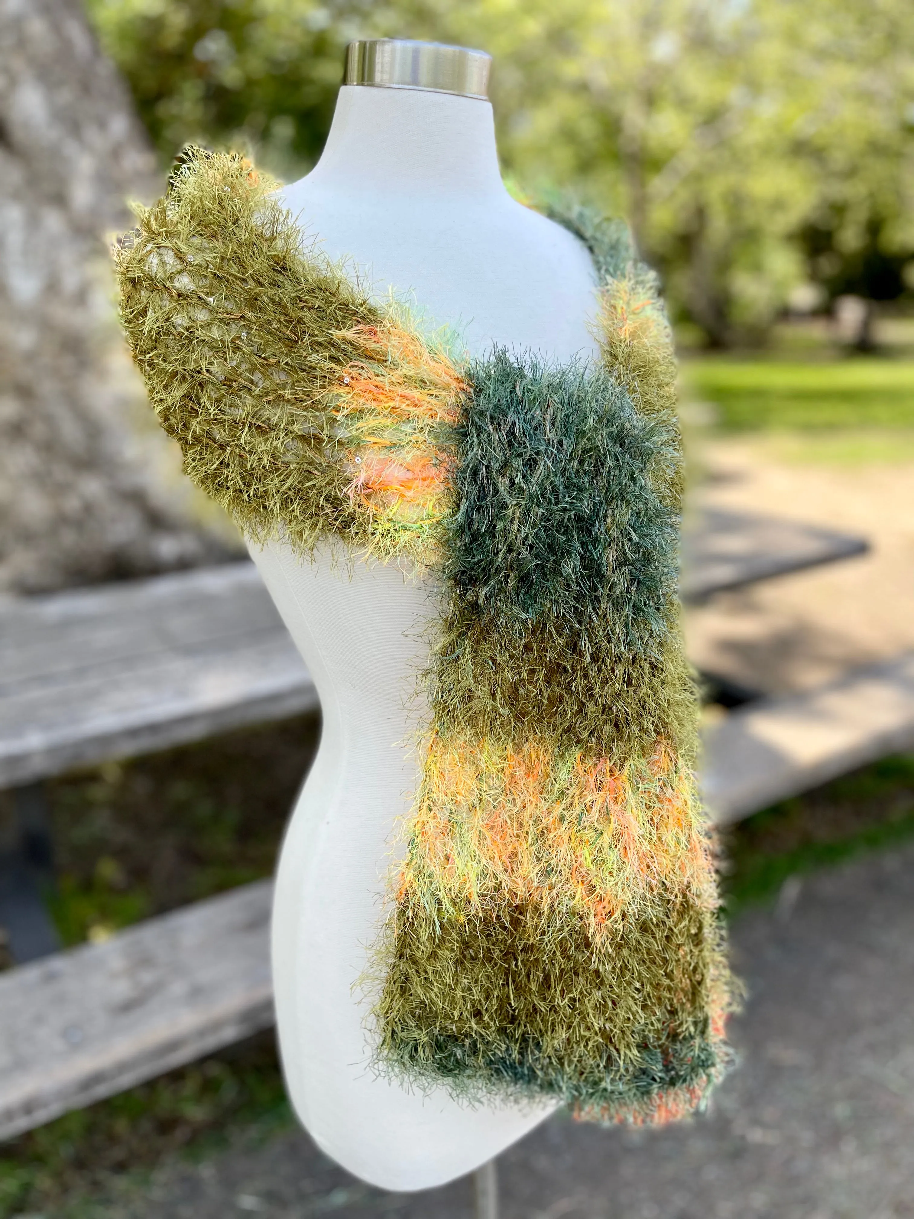 Handmade Knitted Scarf for Women, Soft Eyelash Fur