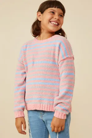 Hayden Girl - Girls Ultra Soft Multicolor Stripe Pullover Sweater