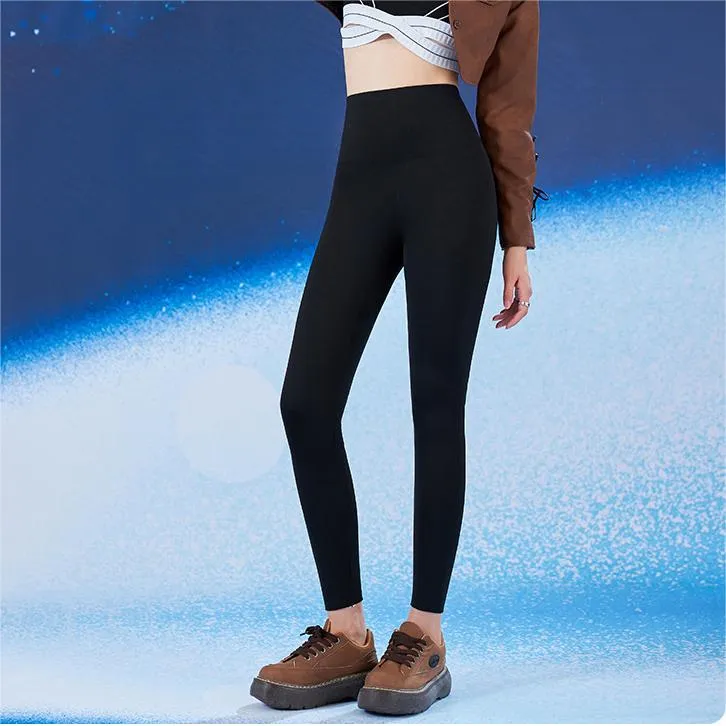 High Waisted Black Fleece Lined Leggings