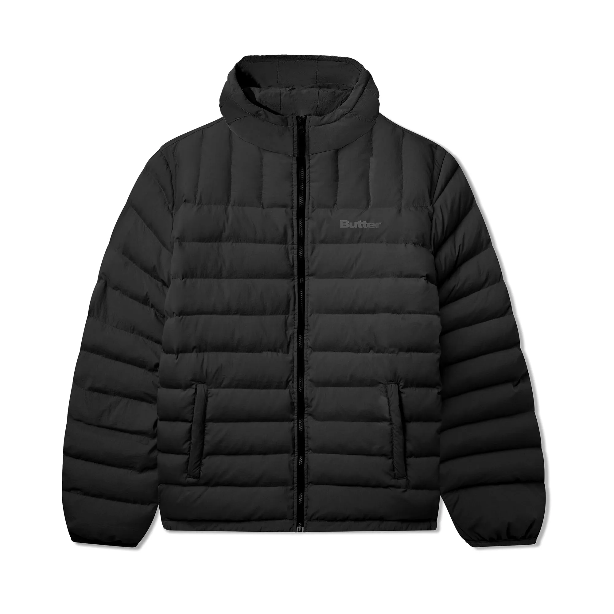 Hooded Puffer Jacket, Black