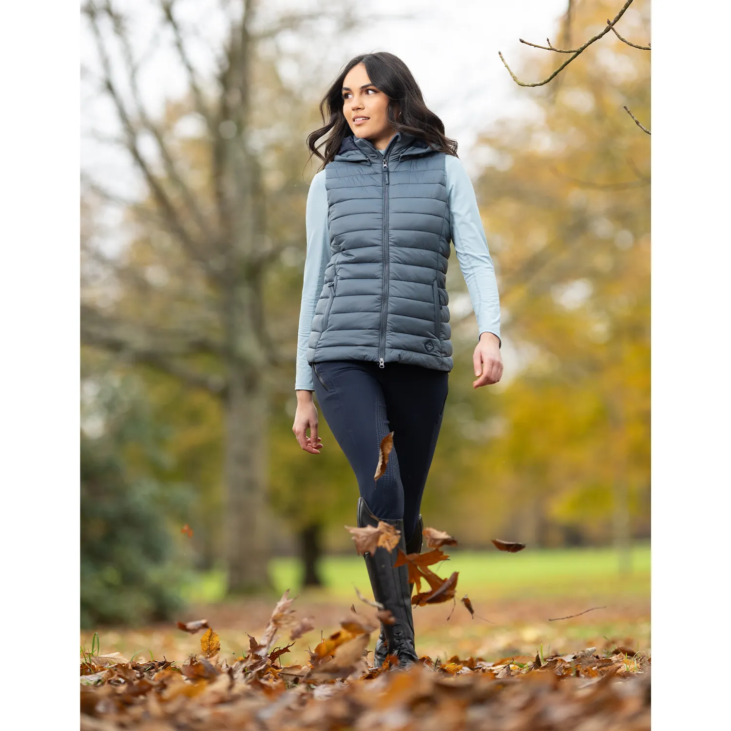 LeMieux Tilly Ladies Hooded Puffer Vest, Petrol