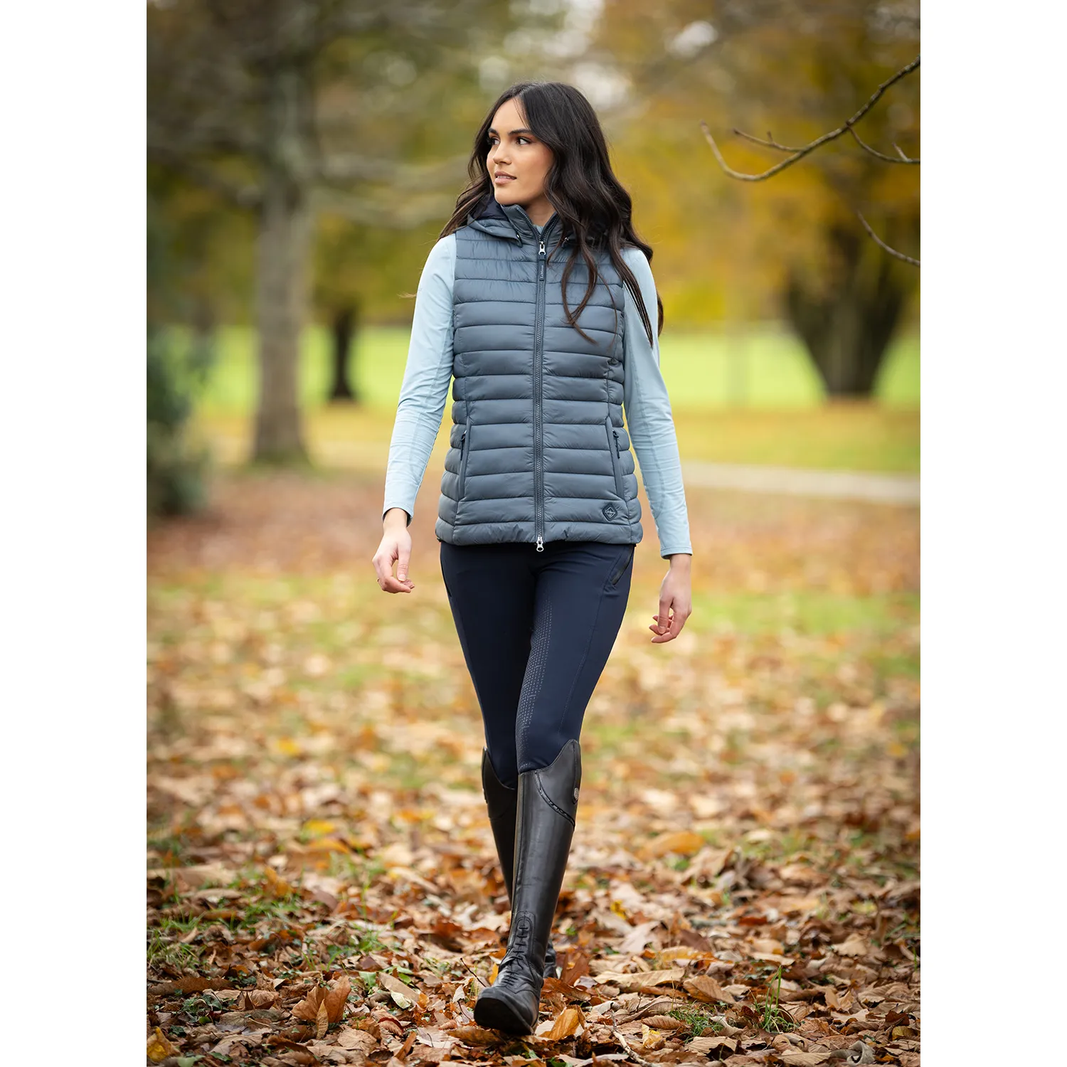 LeMieux Tilly Ladies Hooded Puffer Vest, Petrol