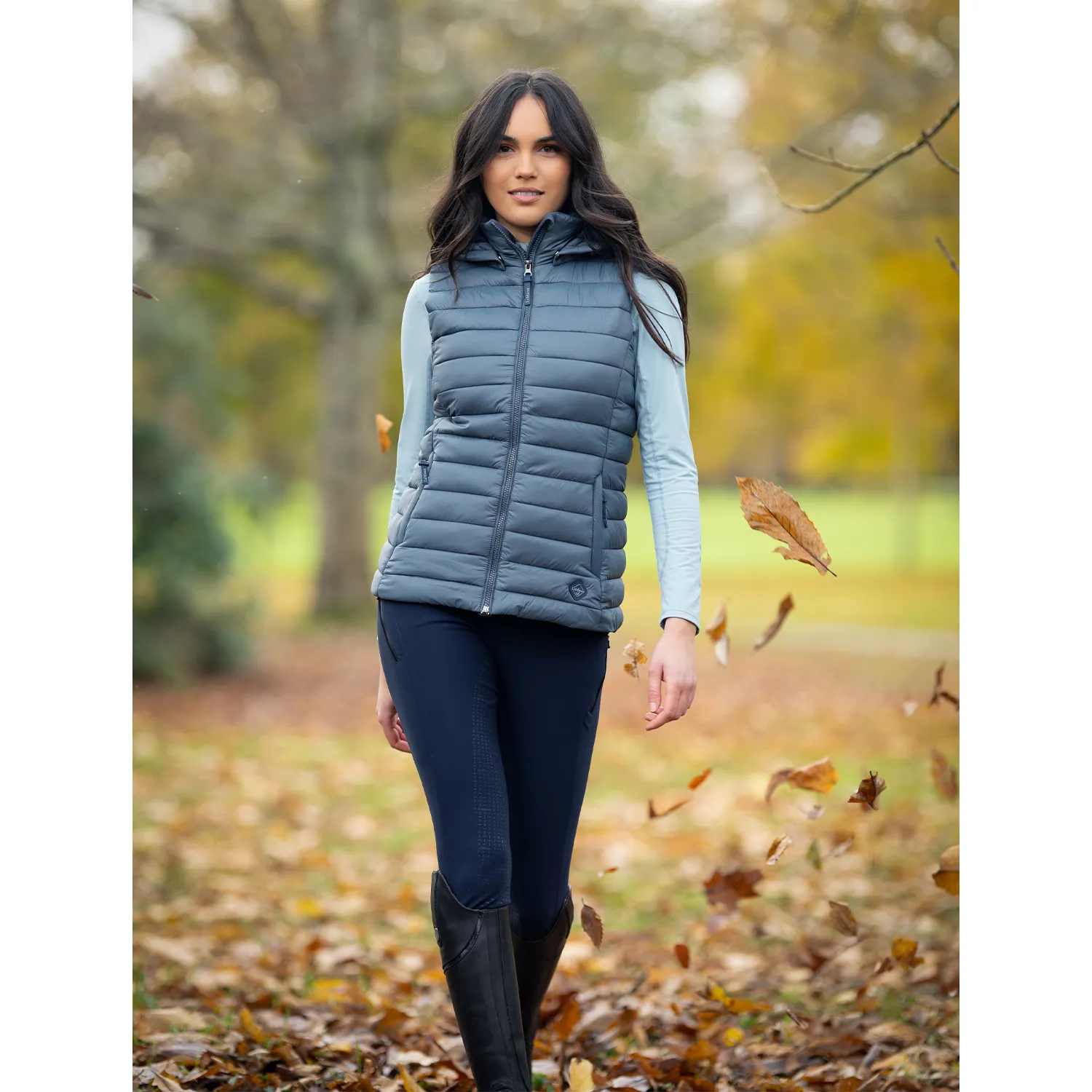 LeMieux Tilly Ladies Hooded Puffer Vest, Petrol