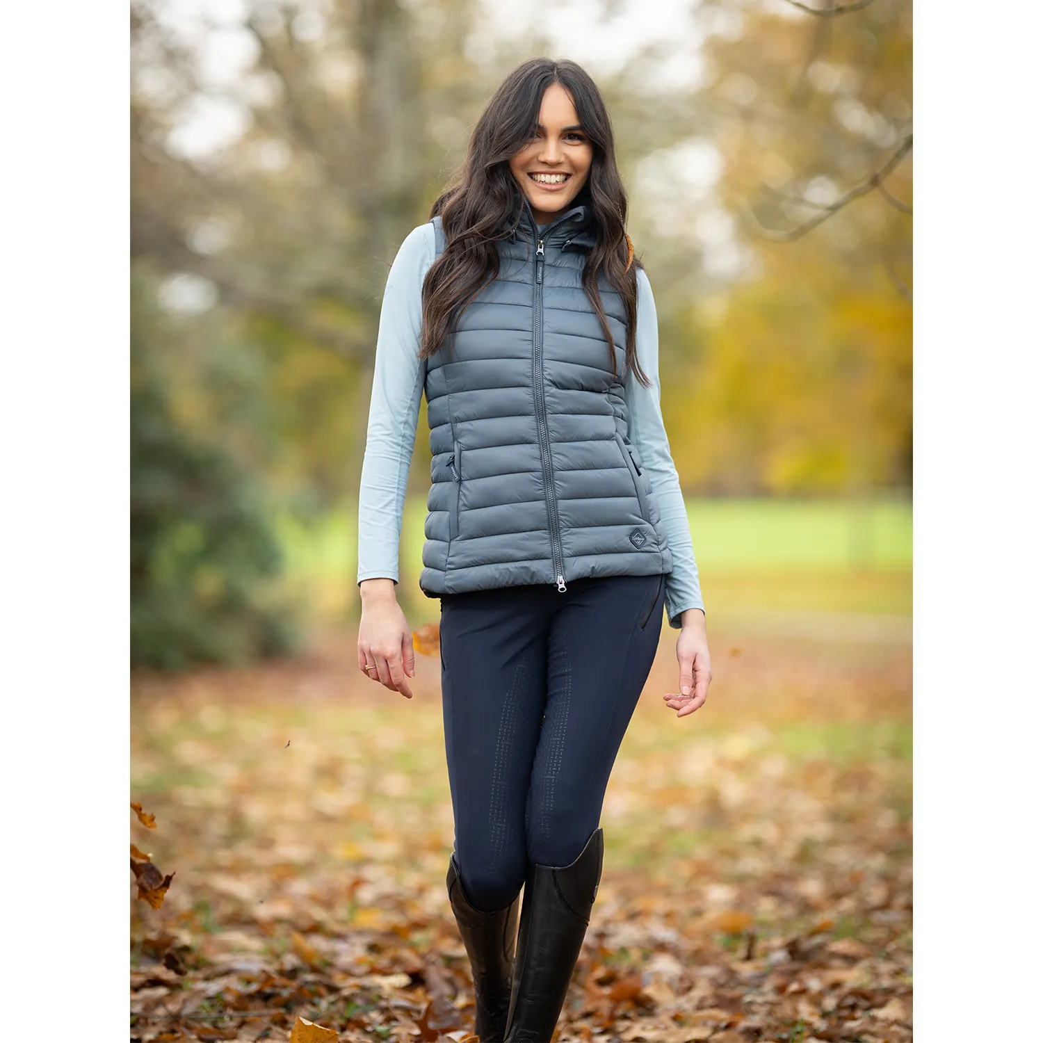 LeMieux Tilly Ladies Hooded Puffer Vest, Petrol