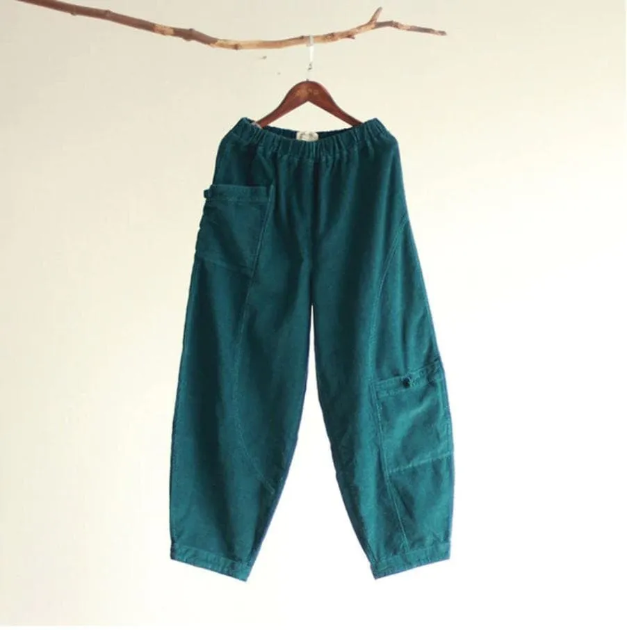 Loose Corduroy Pants With Pockets